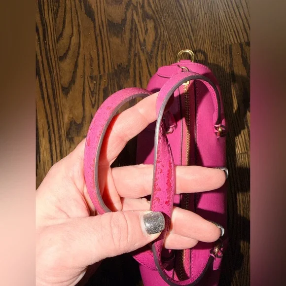 Coach Saffiano hot pink Fuchsia Leather mini Satchel - Picture 6 of 6